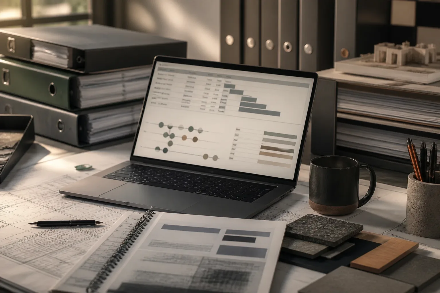 Past project records and pricing comparisons arranged for a new estimate
